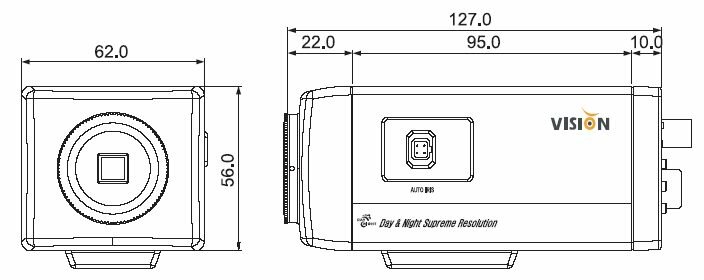 Размеры видеокамеры VC56BS-230