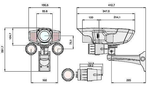 Размеры камеры видеонаблюдения VA372WD-VL60