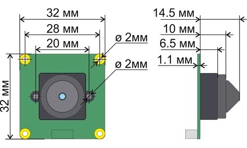 Размеры камеры видеонаблюдения VCB-P8D2H-P4