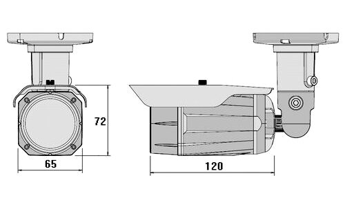 Размеры камеры видеонаблюдения VN5XHB-36IR