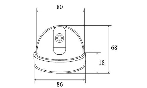 Размеры камеры видеонаблюдения VD80B-B36